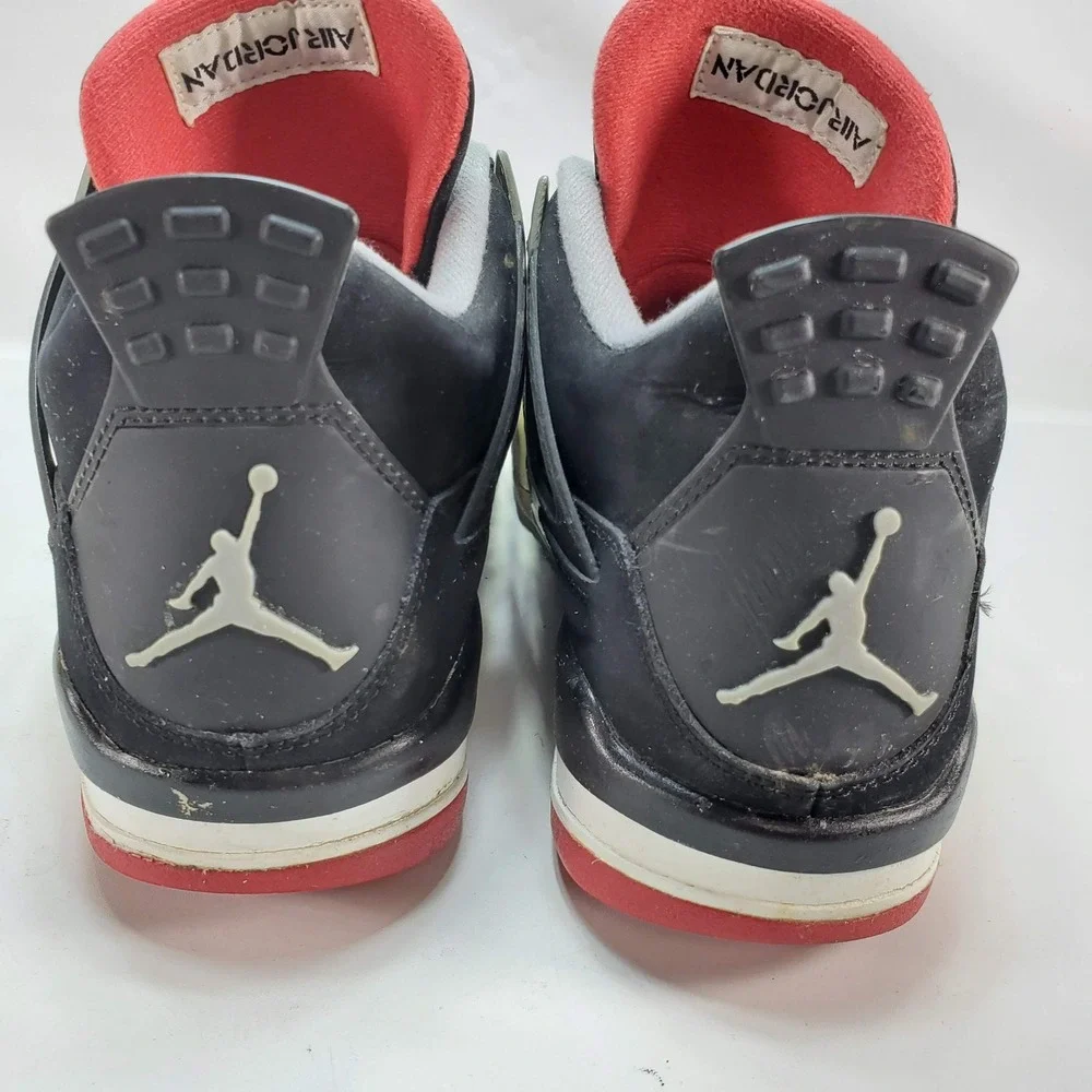 Jordan Air Jordan 4 Retro Mens 9 Black Bred 2012 308497-089‎ Basketball Shoes